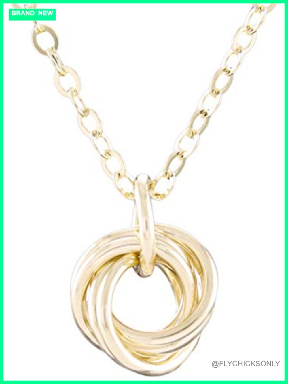 14K Yellow Gold Filled Love Knot Pendant Necklace